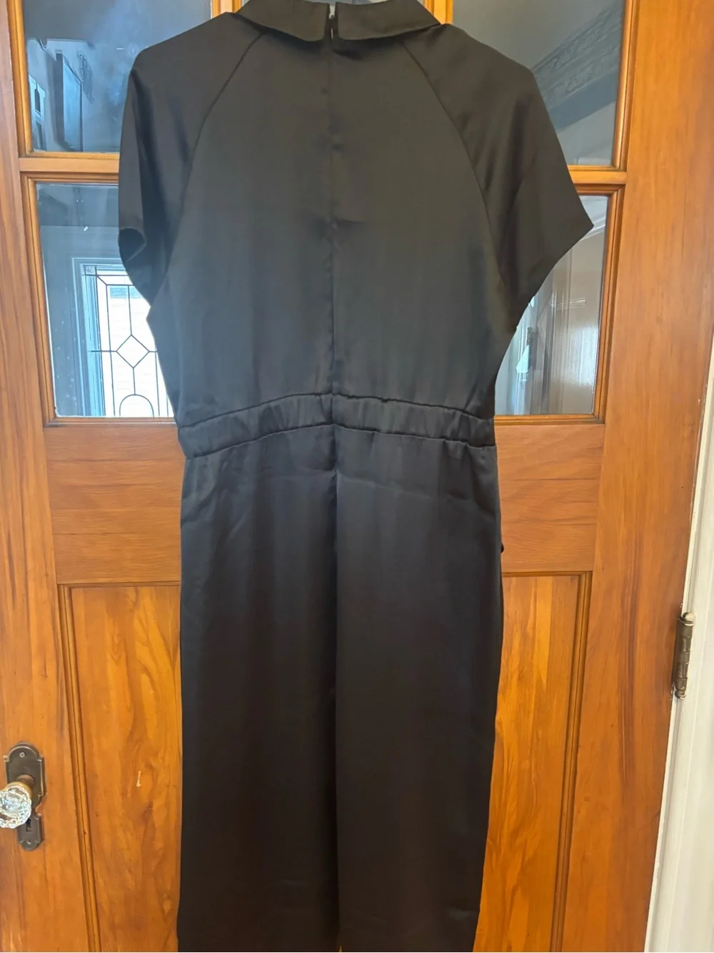 Black Peter Pan Collar Midi Dress